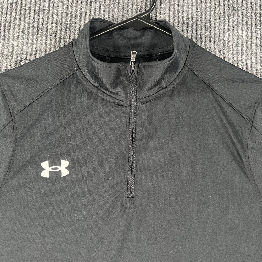 Under Armour Mens Pullover Shirt 1/4 Zip Small Black Long Sleeve New NWT Loose